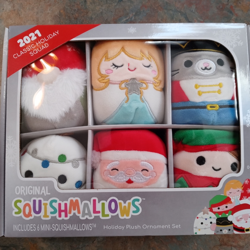 Squishmallow 2021 Holiday Squad Christmas Plush Ornaments NEW